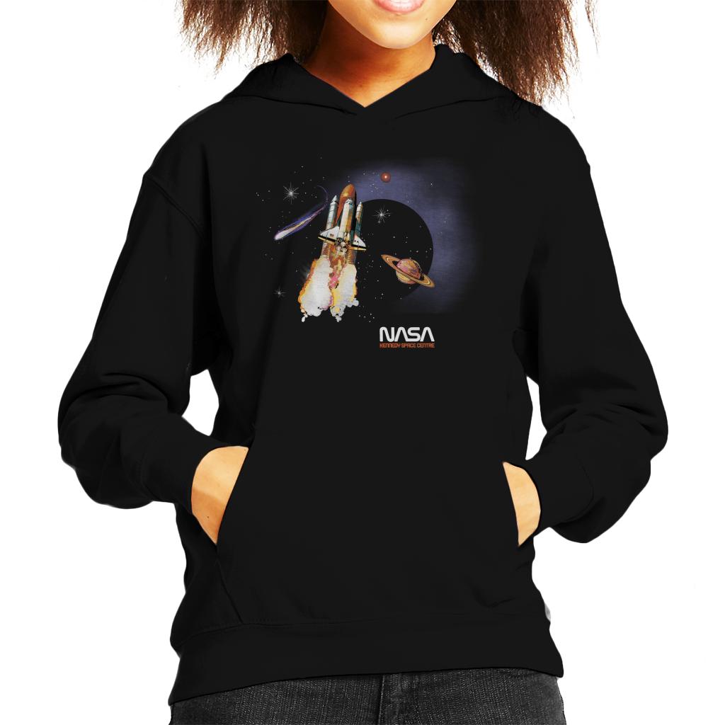 NASA Kennedy Space Centre Rocket Blast Kids Hooded Sweatshirt-ALL + EVERY