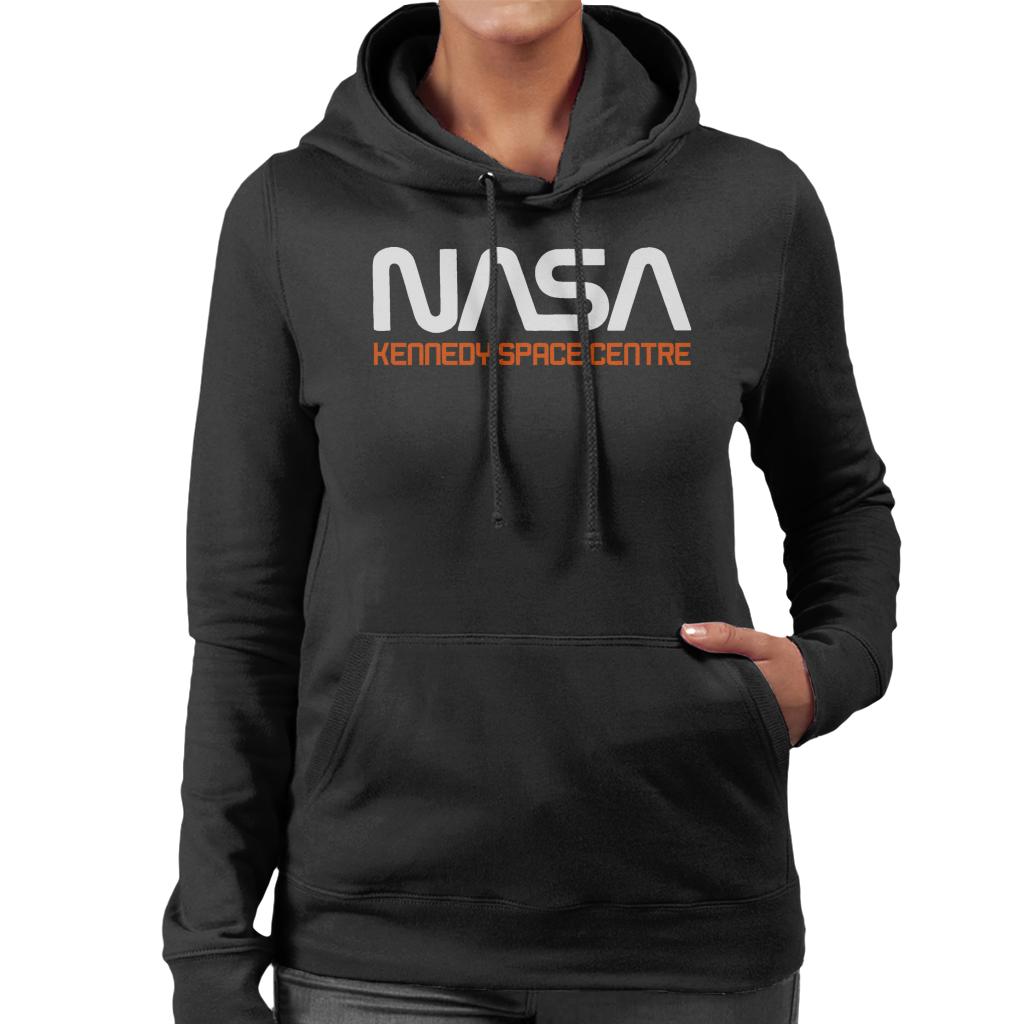 NASA Kennedy Space Centre Rocket Text Women's Hooded Sweatshirt-ALL + EVERY