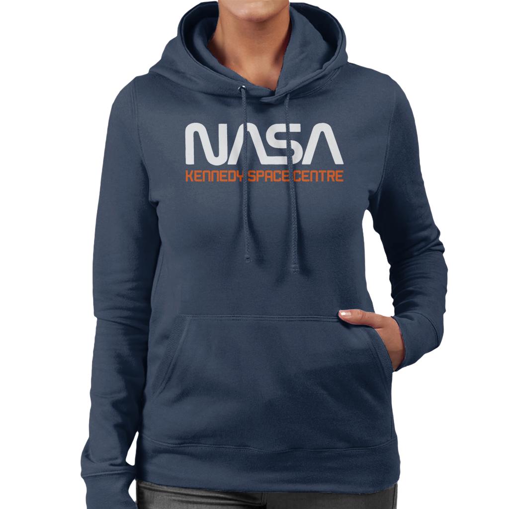 NASA Kennedy Space Centre Rocket Text Women's Hooded Sweatshirt-ALL + EVERY