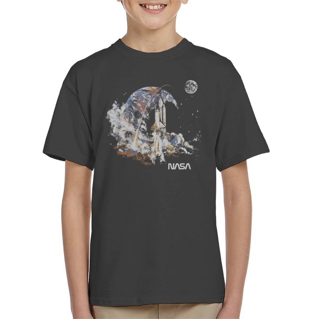 NASA Take Off Earth Montage Kids T-Shirt-ALL + EVERY