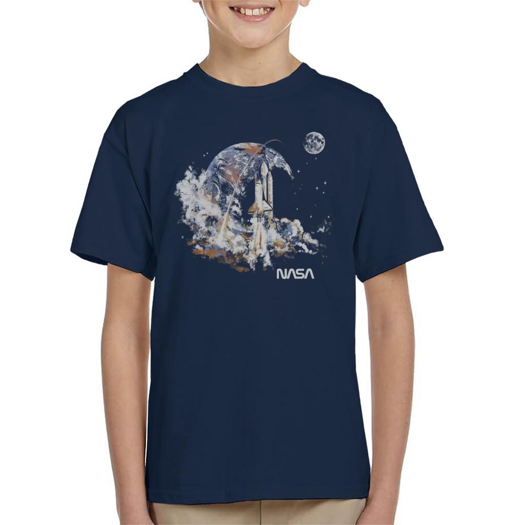 NASA Take Off Earth Montage Kids T-Shirt-ALL + EVERY