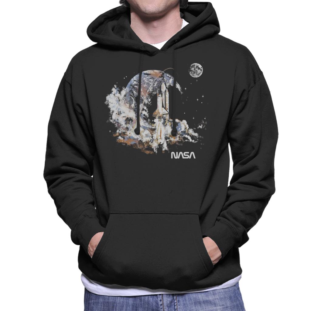 NASA Take Off Earth Montage Men's Hooded Sweatshirt-ALL + EVERY