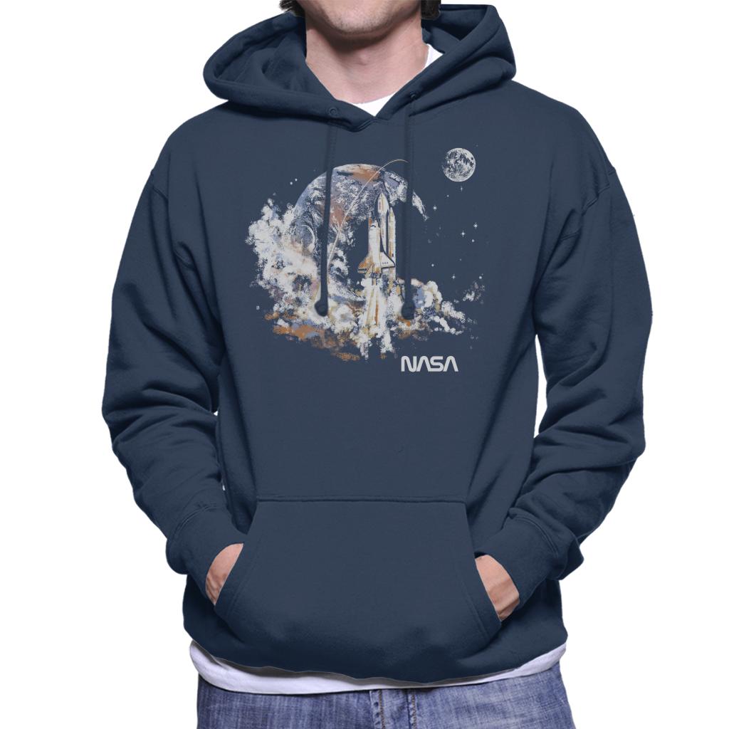 NASA Take Off Earth Montage Men's Hooded Sweatshirt-ALL + EVERY