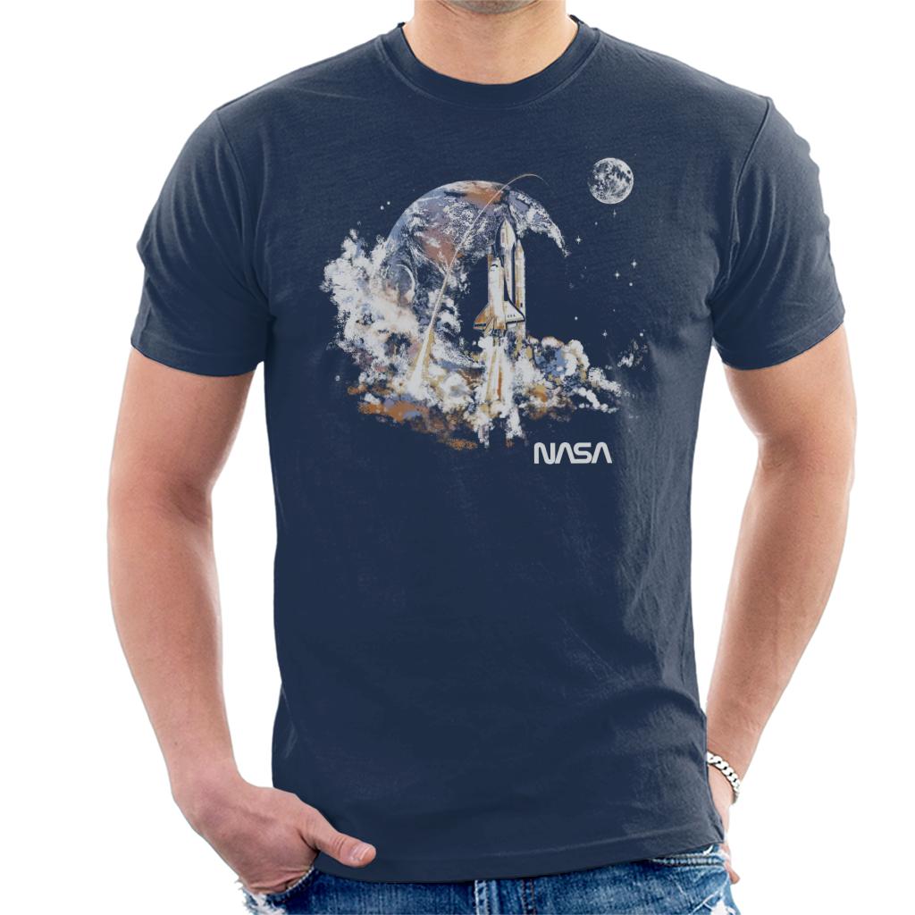 NASA Take Off Earth Montage Men's T-Shirt-ALL + EVERY