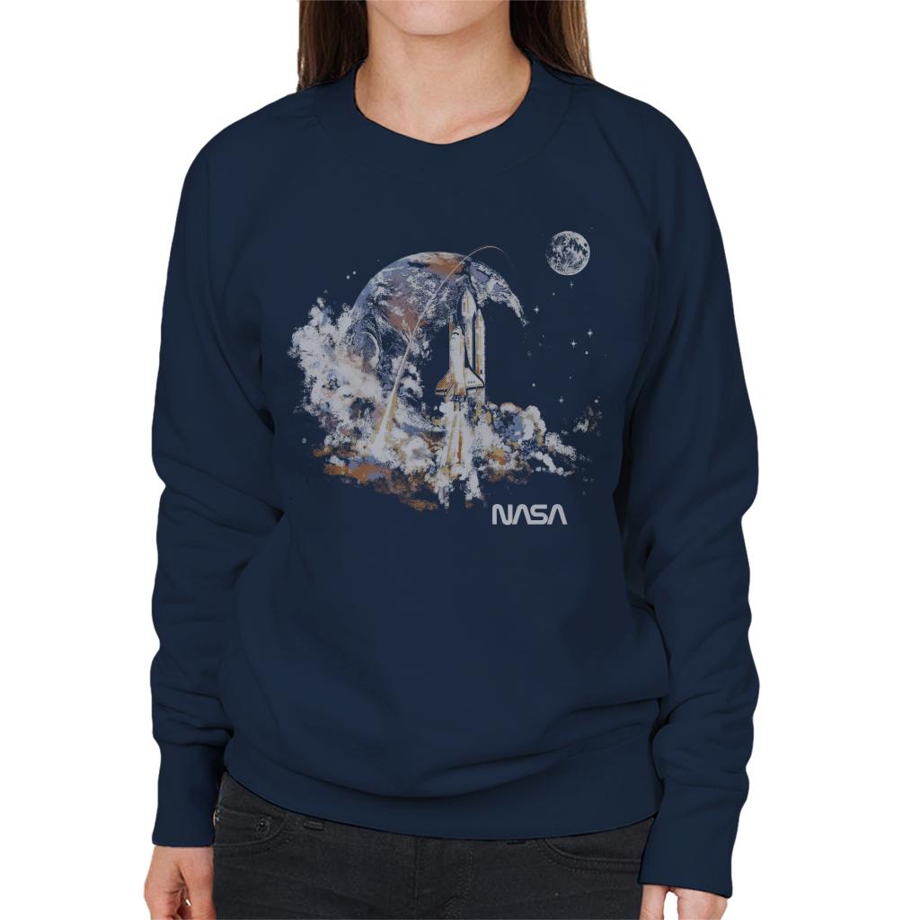 NASA Take Off Earth Montage Women's Sweatshirt-ALL + EVERY