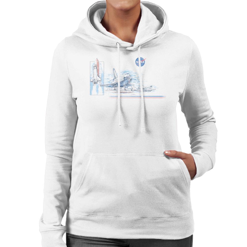 NASA Liftoff From Space Centre Women's Hooded Sweatshirt-ALL + EVERY