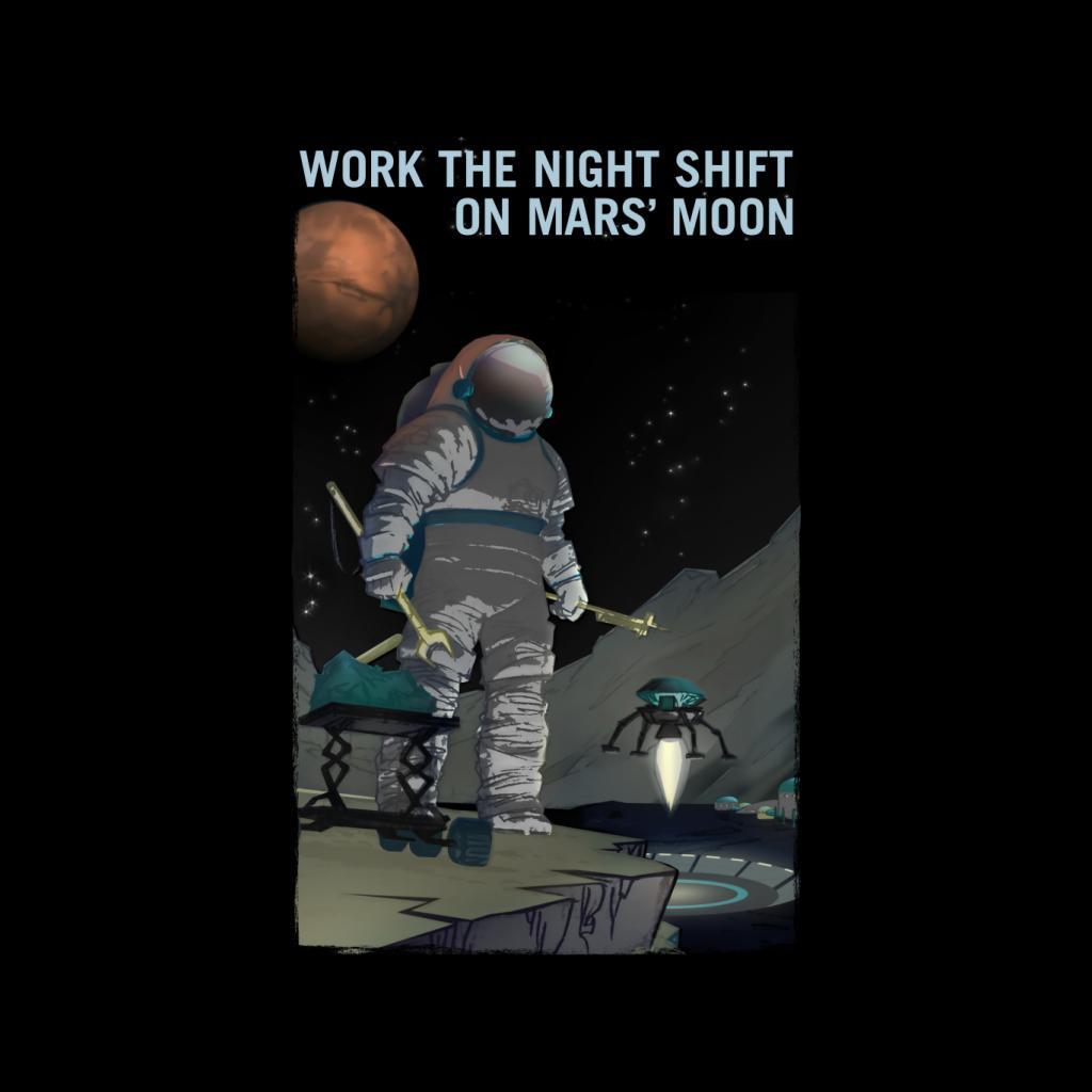 NASA Work The Night Shift On Mars Moon Kid's T-Shirt-ALL + EVERY