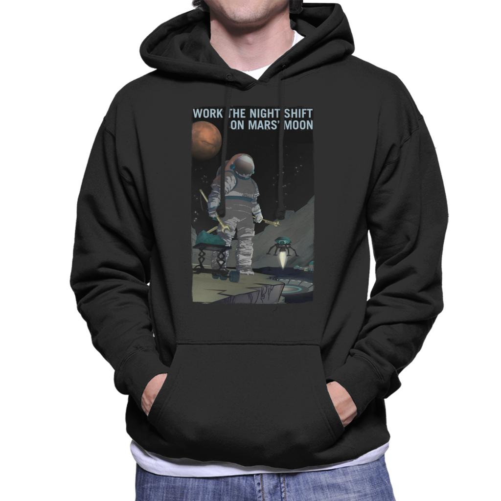 NASA Work The Night Shift On Mars Moon Men's Hooded Sweatshirt-ALL + EVERY