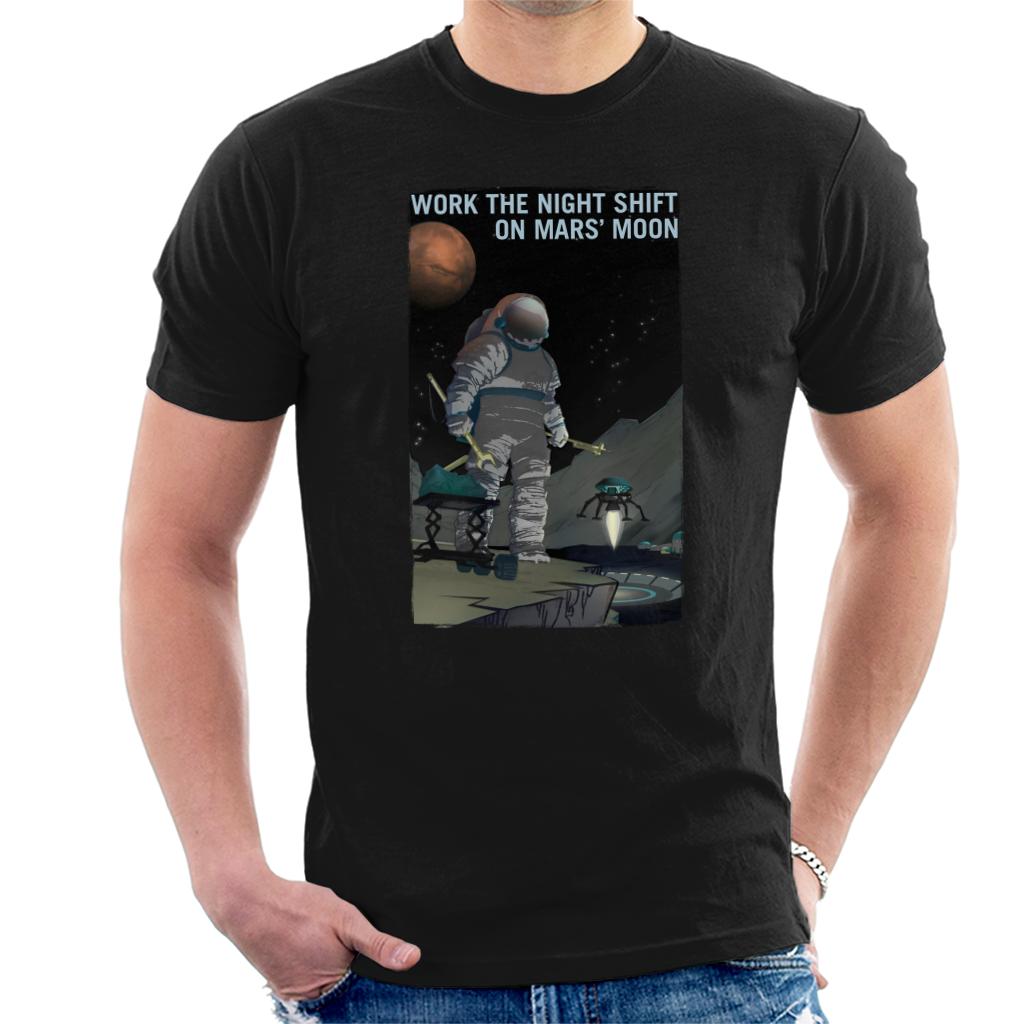 NASA Work The Night Shift On Mars Moon Men's T-Shirt-ALL + EVERY