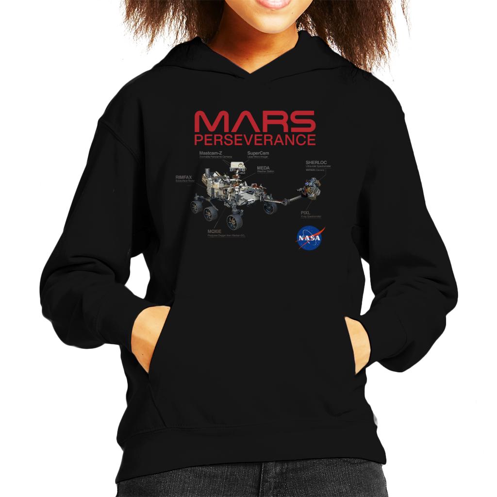 NASA Mars Perseverance Labelled Kid's Hooded Sweatshirt-ALL + EVERY