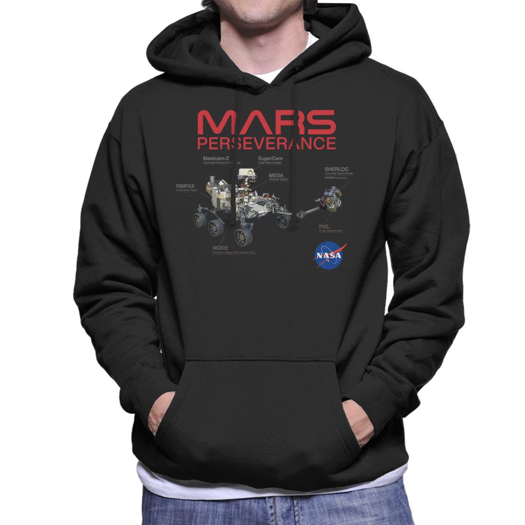 NASA Mars Perseverance Labelled Men's Hooded Sweatshirt-ALL + EVERY