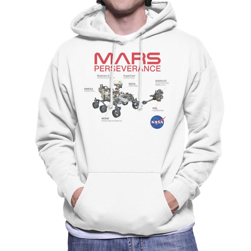 NASA Mars Perseverance Labelled Men's Hooded Sweatshirt-ALL + EVERY