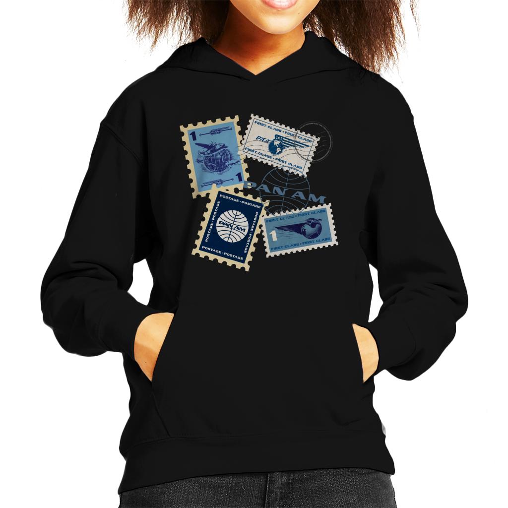 Pan Am Postage Stamps Montage Kid's Hooded Sweatshirt-ALL + EVERY