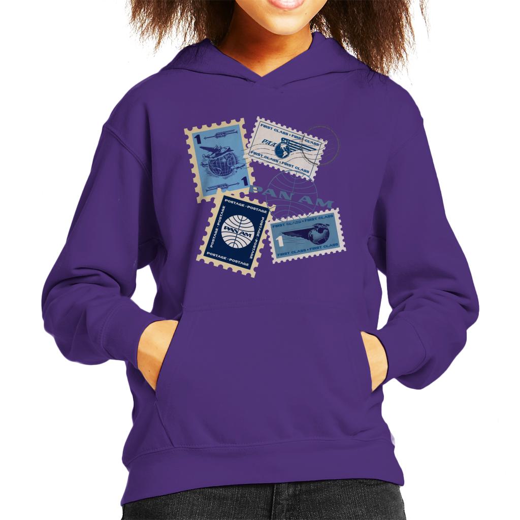 Pan Am Postage Stamps Montage Kid's Hooded Sweatshirt-ALL + EVERY