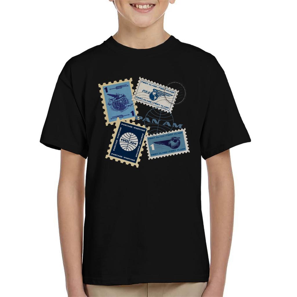 Pan Am Postage Stamps Montage Kid's T-Shirt-ALL + EVERY