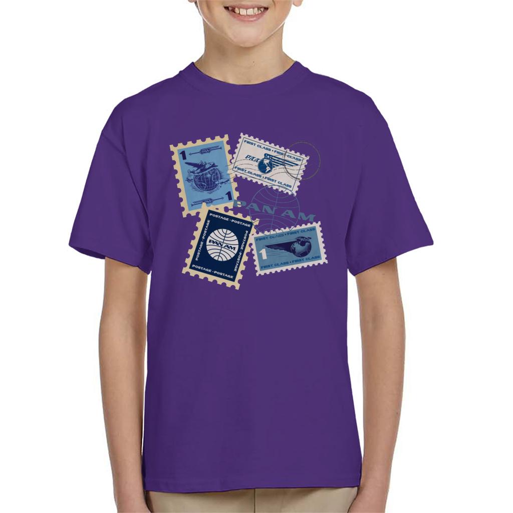 Pan Am Postage Stamps Montage Kid's T-Shirt-ALL + EVERY