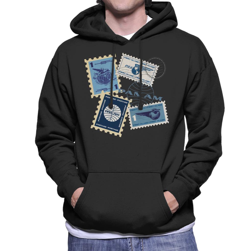 Pan Am Postage Stamps Montage Men's Hooded Sweatshirt-ALL + EVERY