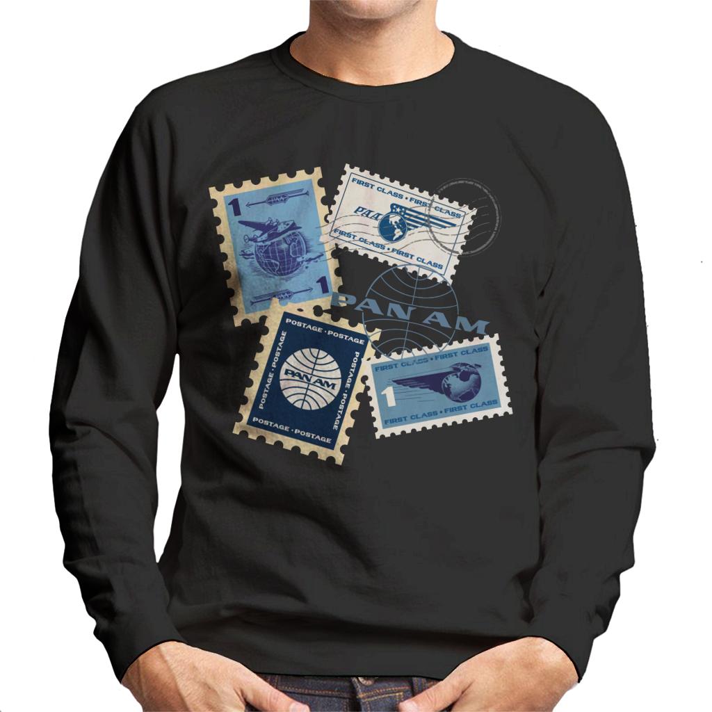 Pan Am Postage Stamps Montage Men's Sweatshirt-ALL + EVERY