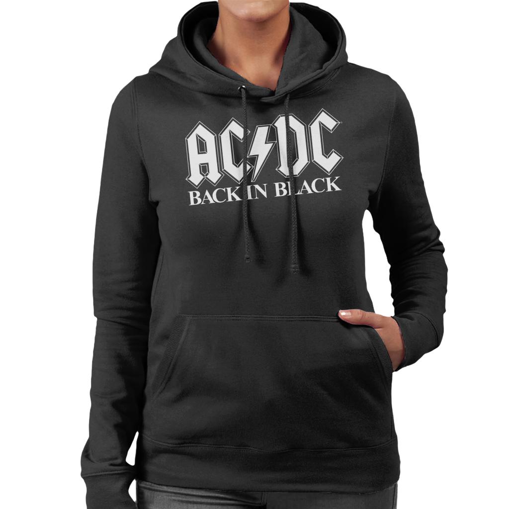 AC/DC Back In Black Women's Hooded Sweatshirt-ALL + EVERY