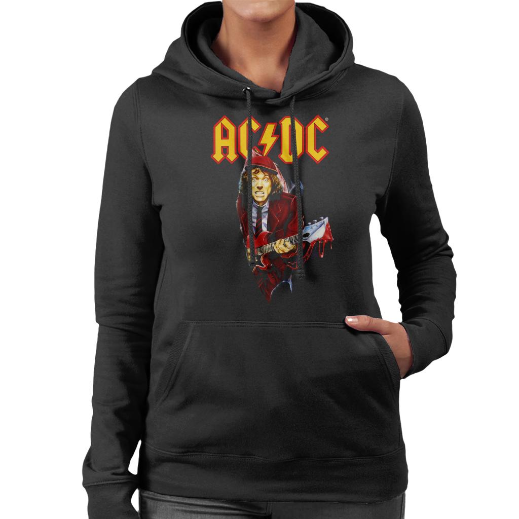 AC/DC Angus Young Women's Hooded Sweatshirt-ALL + EVERY