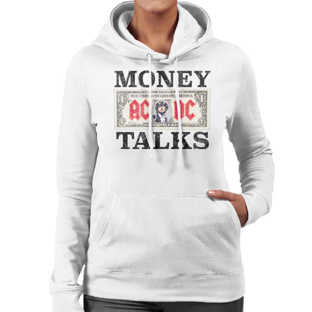 AC/DC Dollar Bill Money Talks Women's Hooded Sweatshirt-ALL + EVERY