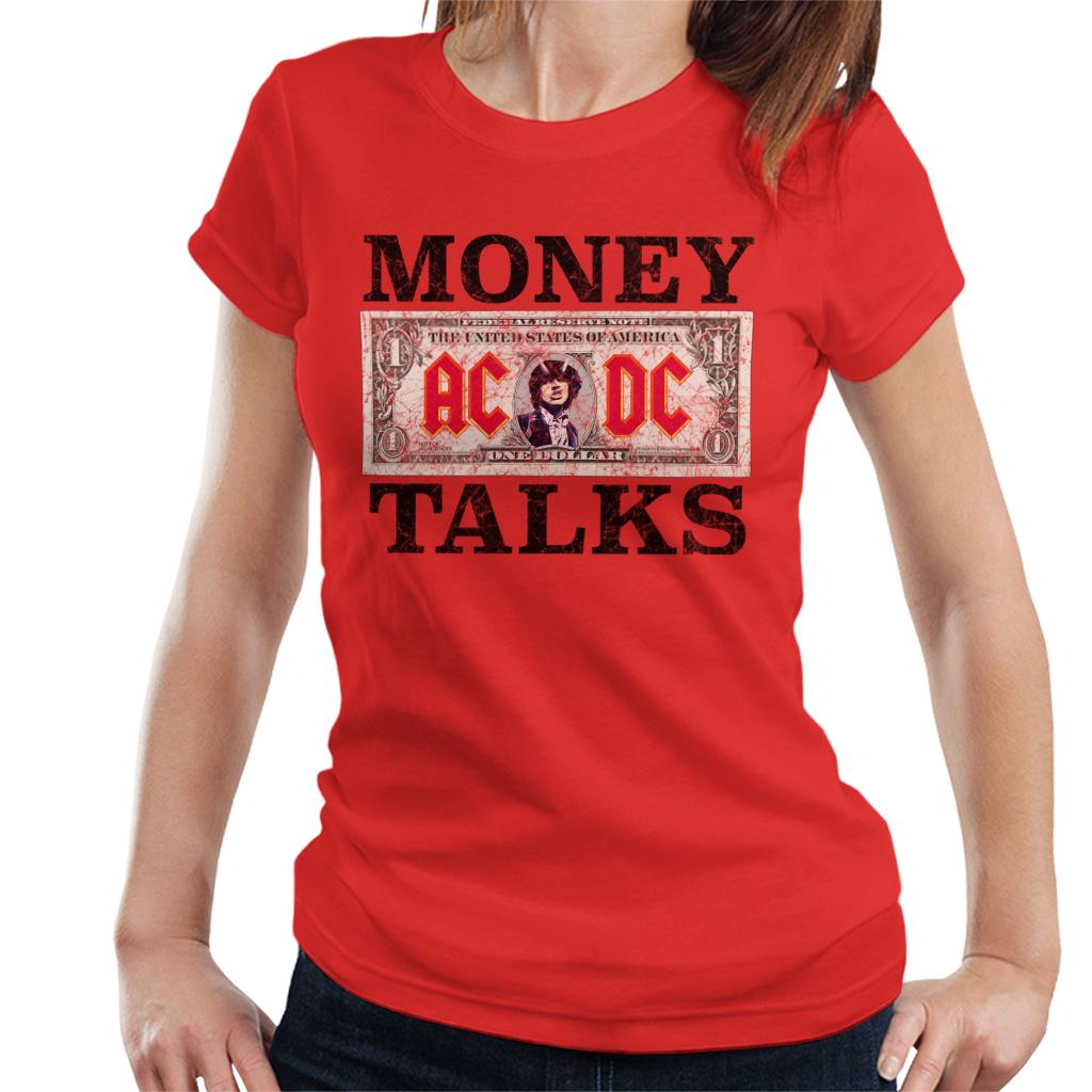 AC/DC Dollar Bill Money Talks Women's T-Shirt-ALL + EVERY