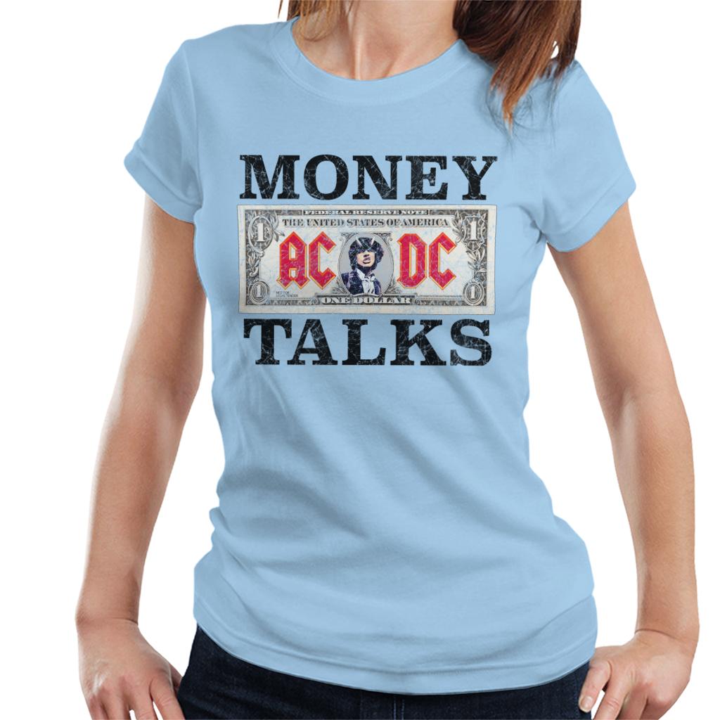 AC/DC Dollar Bill Money Talks Women's T-Shirt-ALL + EVERY