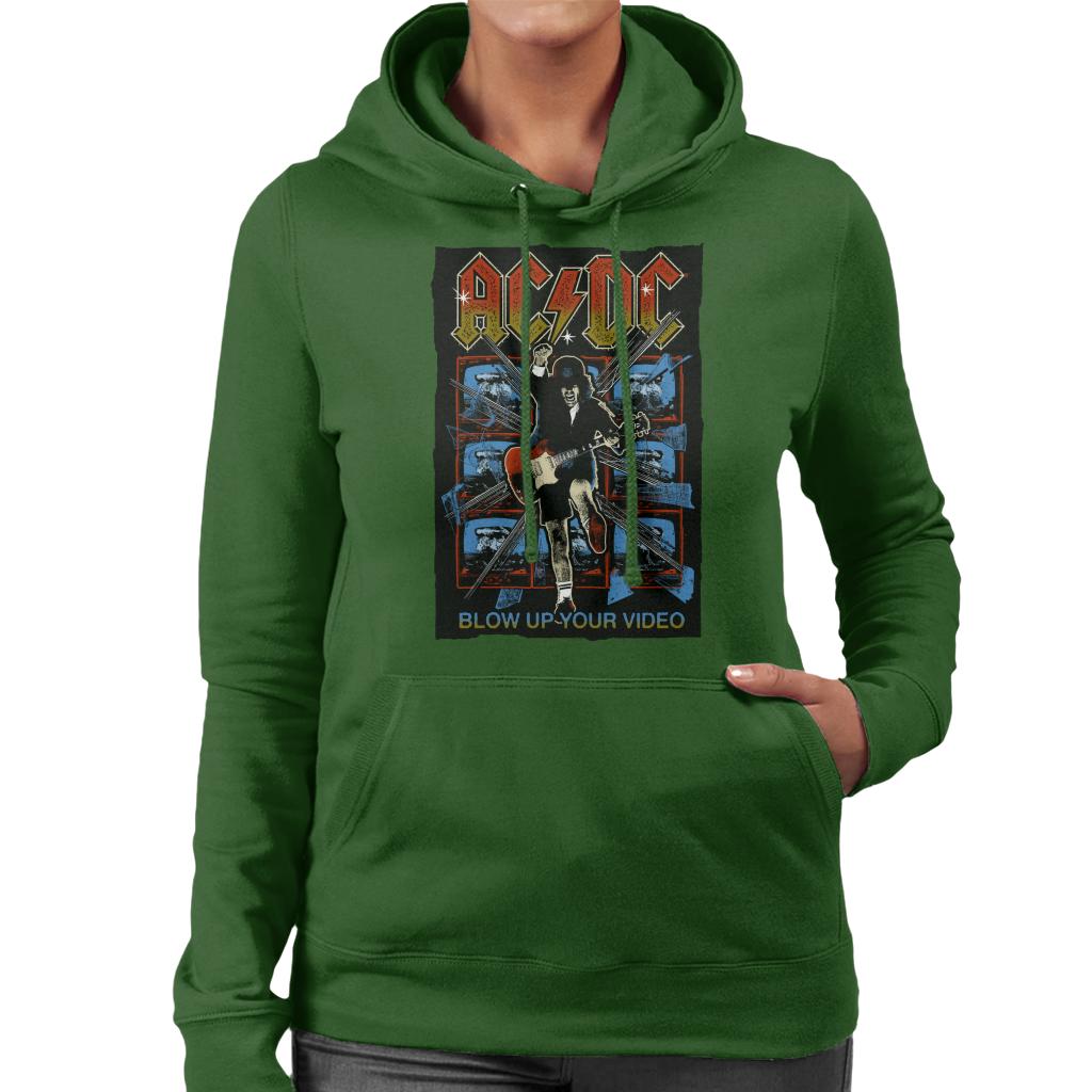 AC/DC Angus Young Blow Up Your Video Women's Hooded Sweatshirt-ALL + EVERY