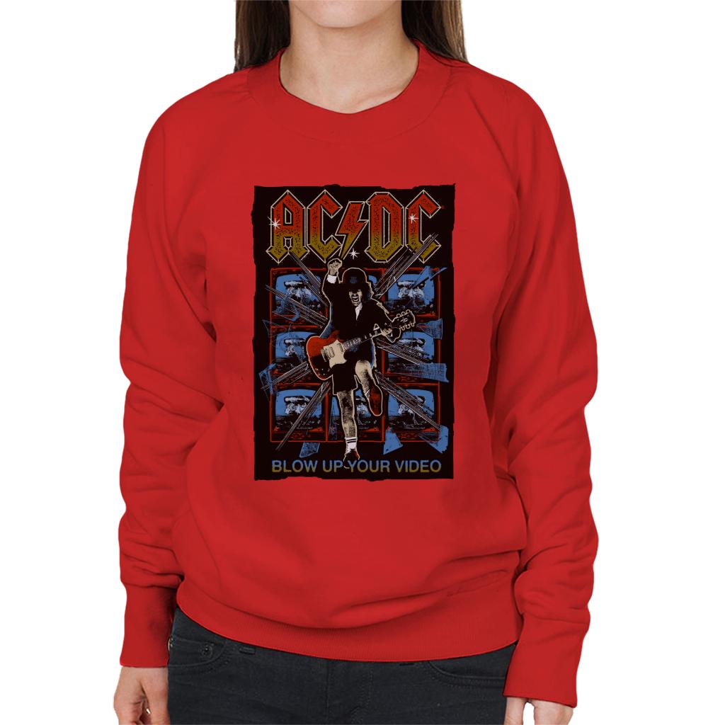 AC/DC Angus Young Blow Up Your Video Women's Sweatshirt-ALL + EVERY