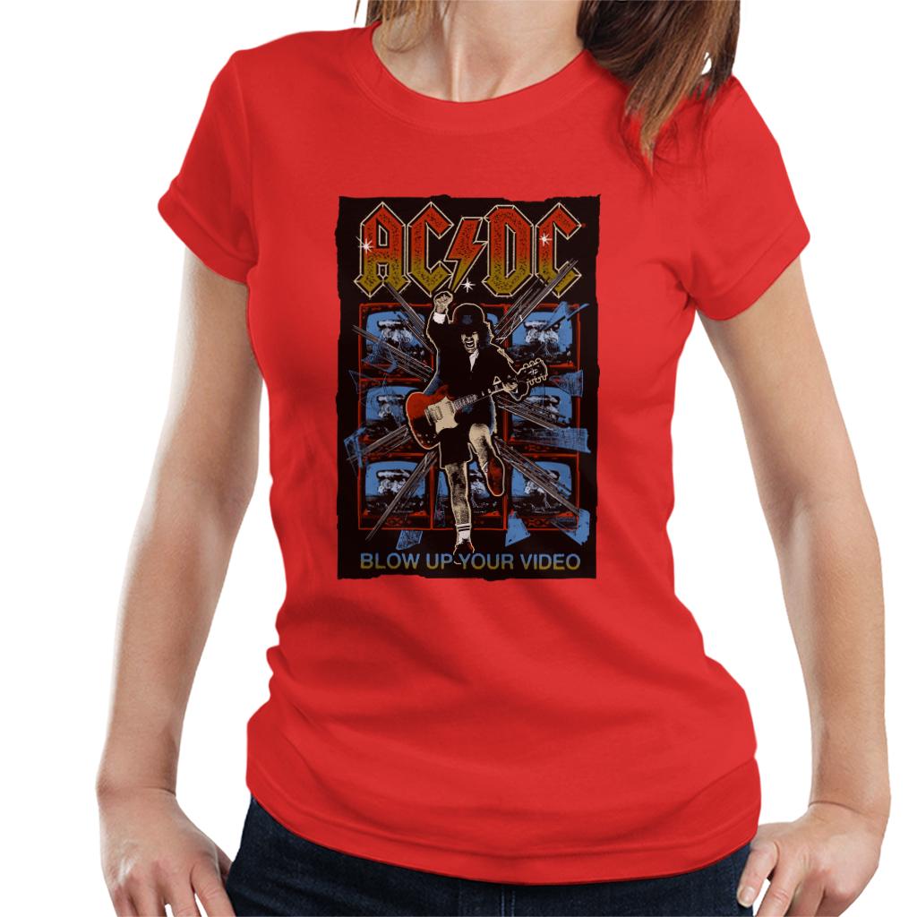 AC/DC Angus Young Blow Up Your Video Women's T-Shirt-ALL + EVERY