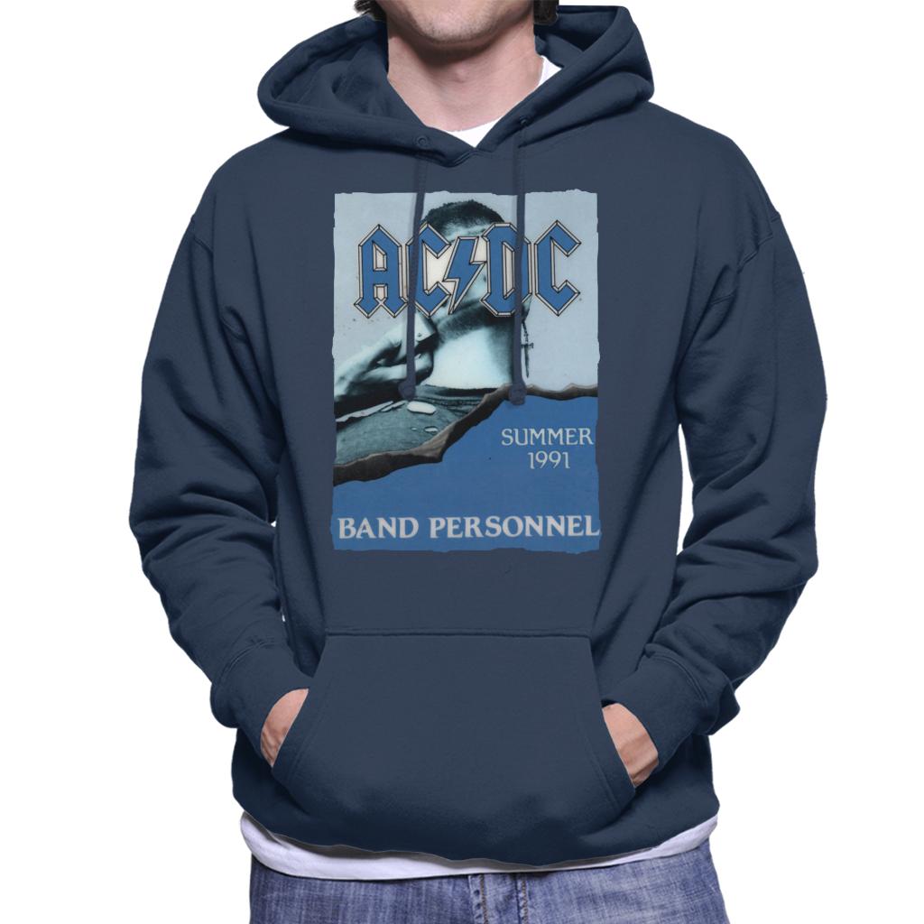 AC/DC Summer 1991 Band Personnel Men's Hooded Sweatshirt-ALL + EVERY