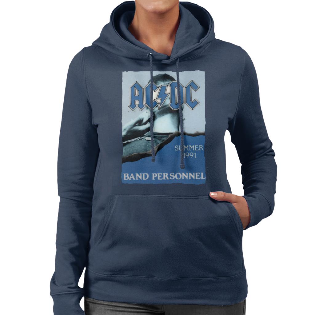 AC/DC Summer 1991 Band Personnel Women's Hooded Sweatshirt-ALL + EVERY