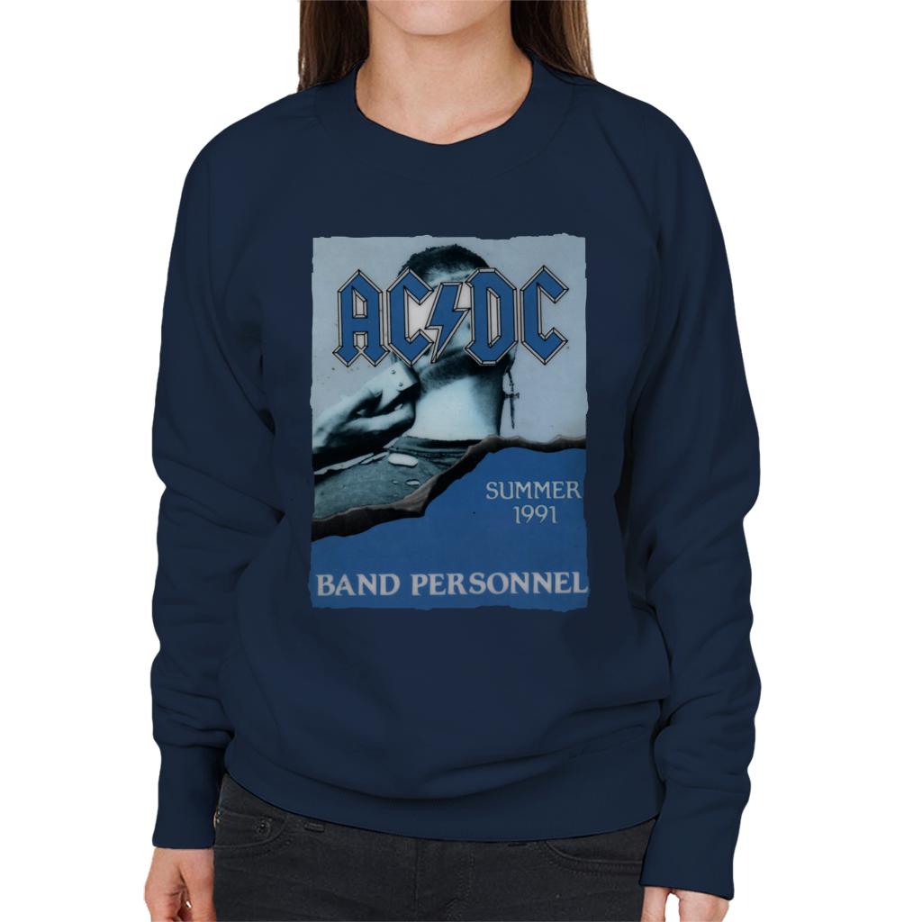 AC/DC Summer 1991 Band Personnel Women's Sweatshirt-ALL + EVERY