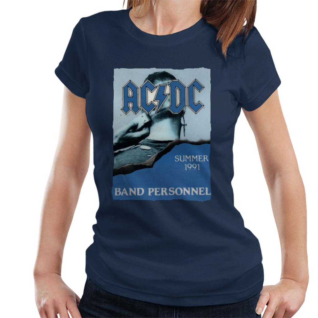 AC/DC Summer 1991 Band Personnel Women's T-Shirt-ALL + EVERY