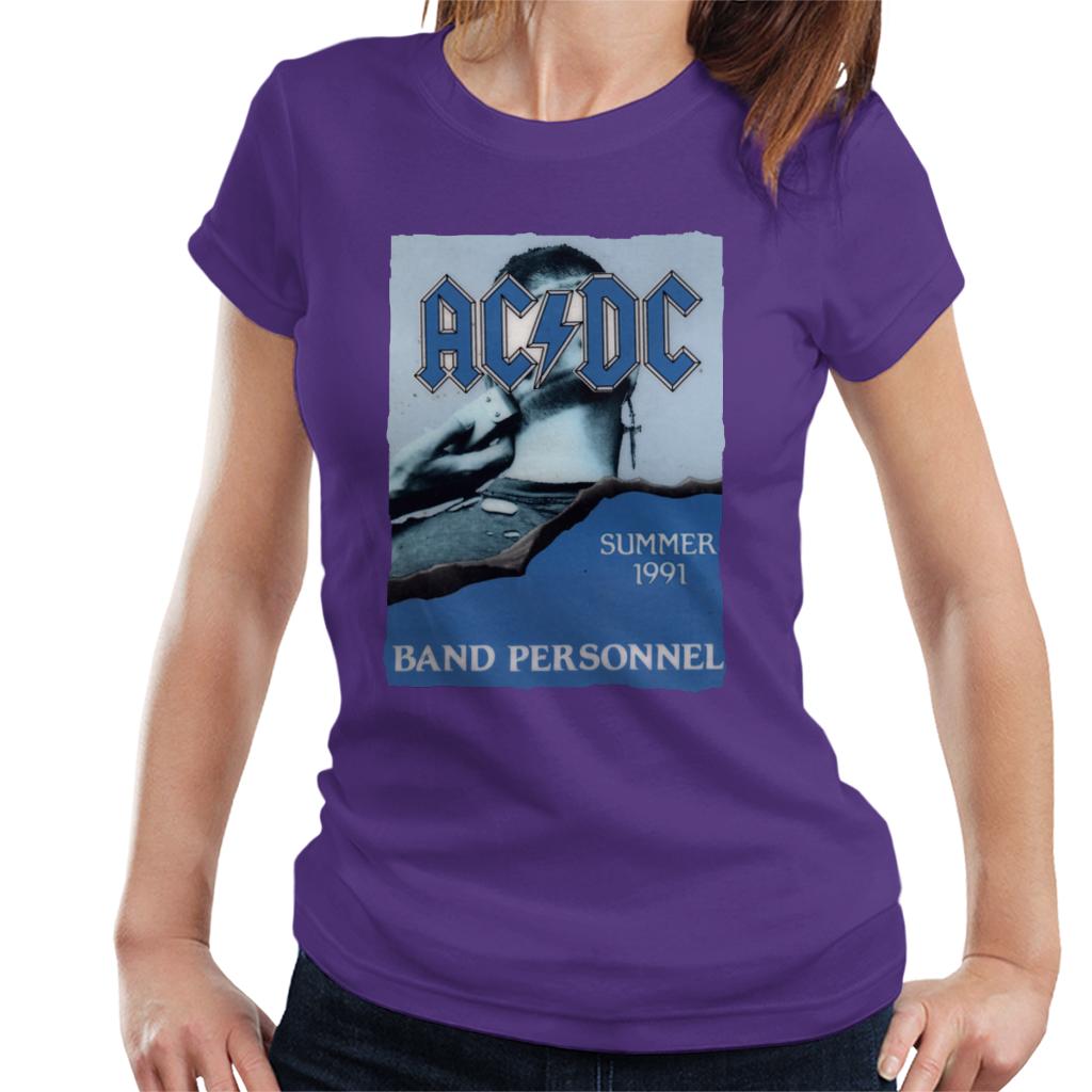 AC/DC Summer 1991 Band Personnel Women's T-Shirt-ALL + EVERY