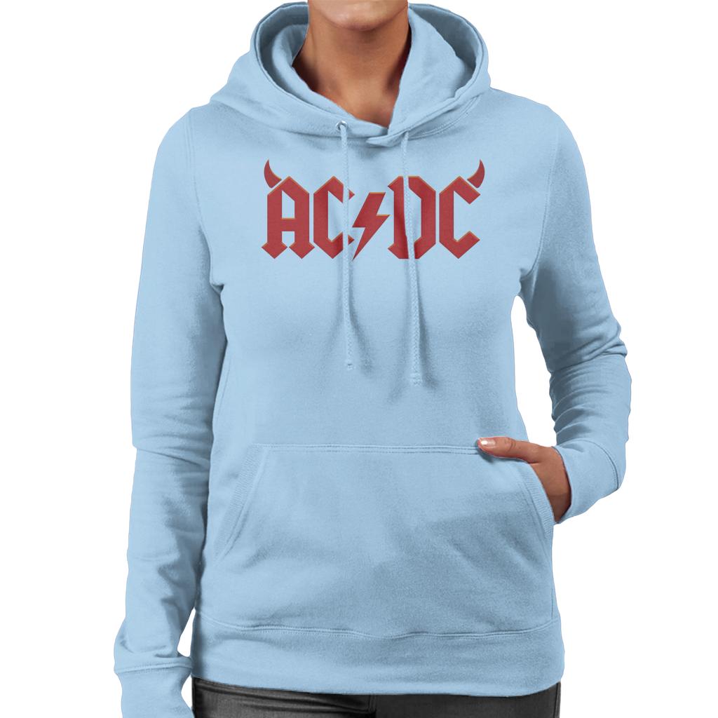 AC/DC Devil Horns Logo Women's Hooded Sweatshirt-ALL + EVERY