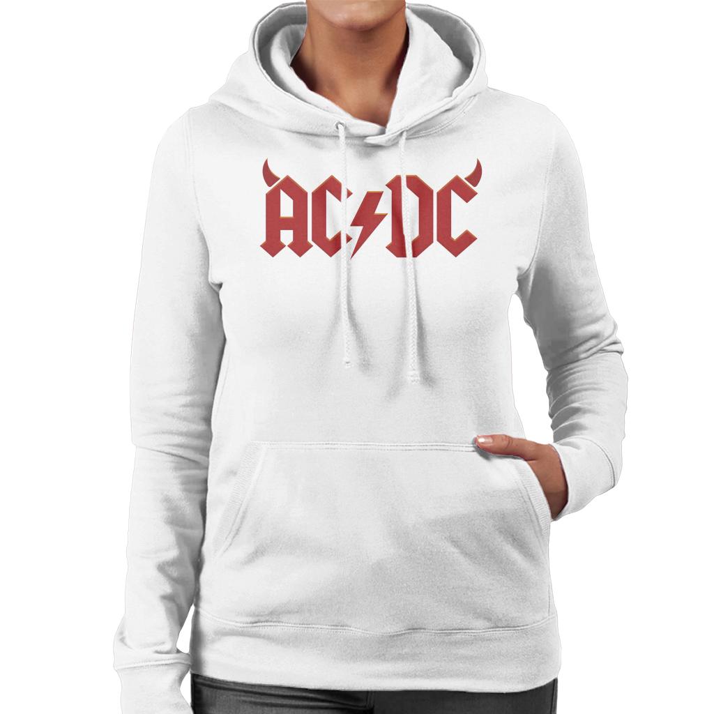 AC/DC Devil Horns Logo Women's Hooded Sweatshirt-ALL + EVERY