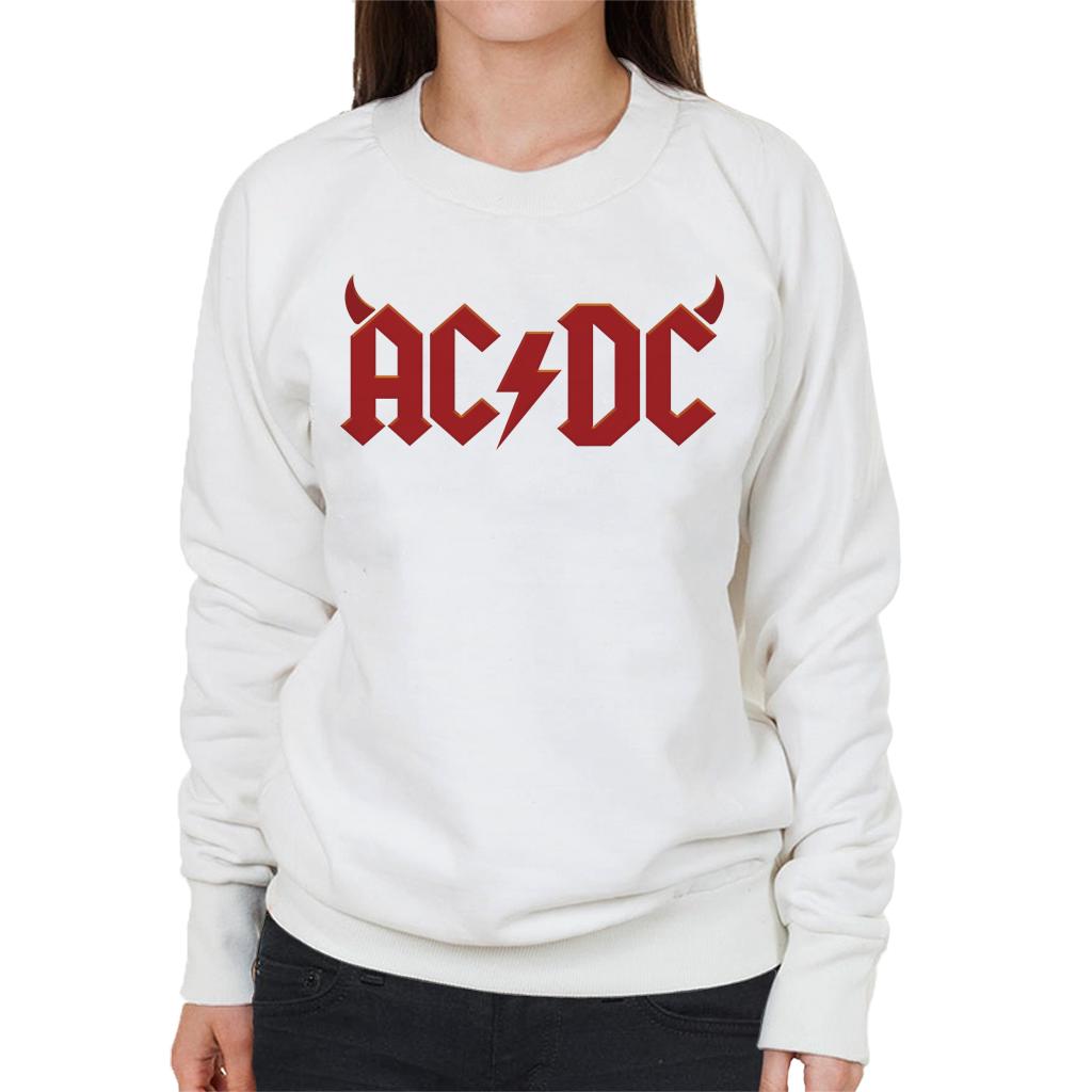 AC/DC Devil Horns Logo Women's Sweatshirt-ALL + EVERY