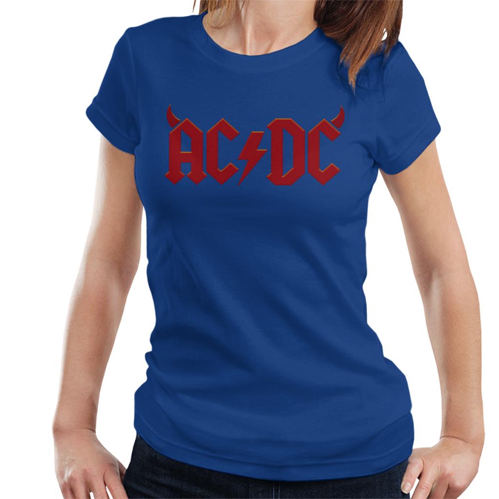 AC/DC Devil Horns Logo Women's T-Shirt-ALL + EVERY