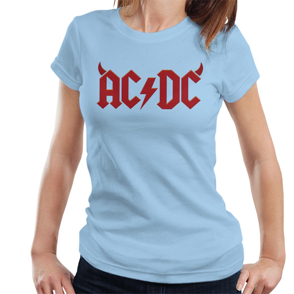 AC/DC Devil Horns Logo Women's T-Shirt-ALL + EVERY