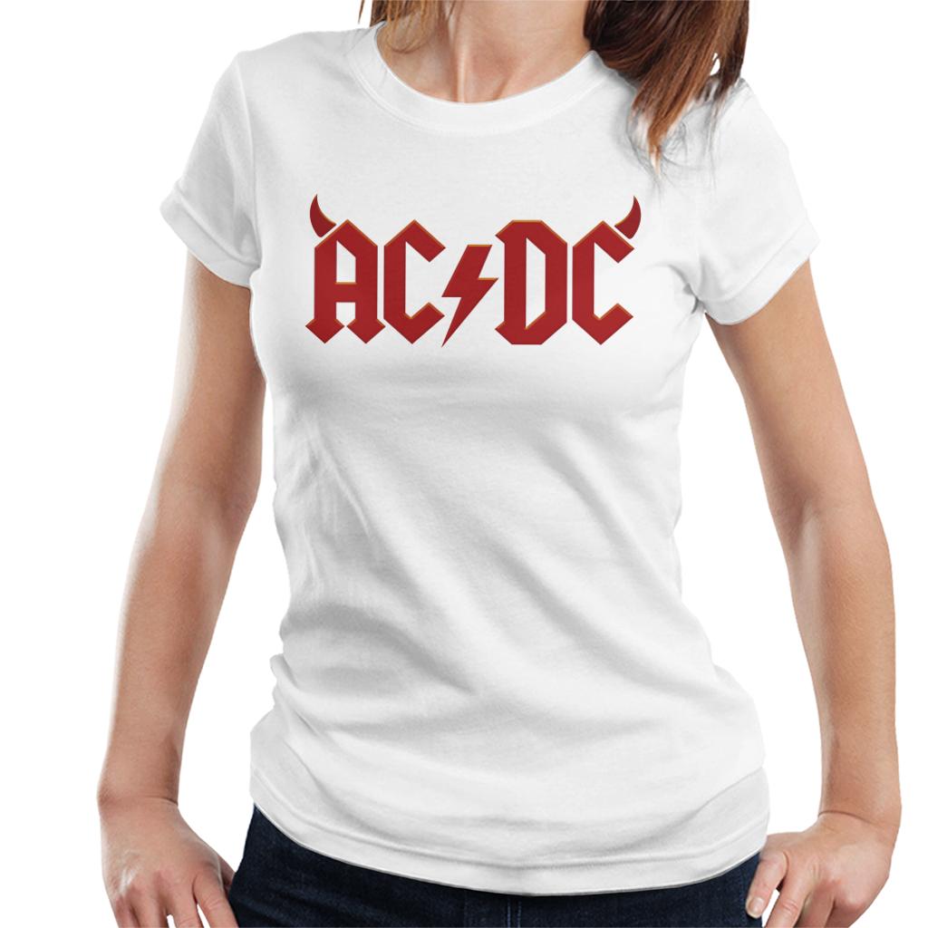 AC/DC Devil Horns Logo Women's T-Shirt-ALL + EVERY