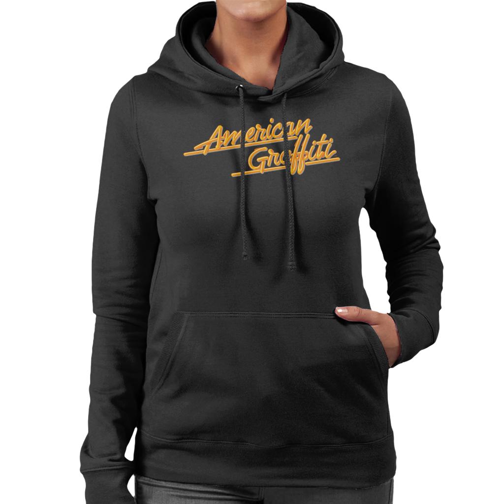 American Graffiti Orange Logo Women's Hooded Sweatshirt-ALL + EVERY