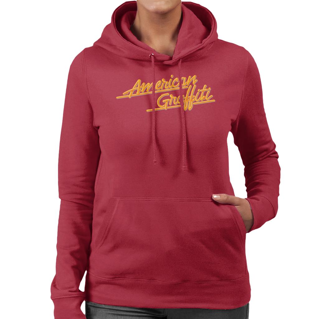 American Graffiti Orange Logo Women's Hooded Sweatshirt-ALL + EVERY