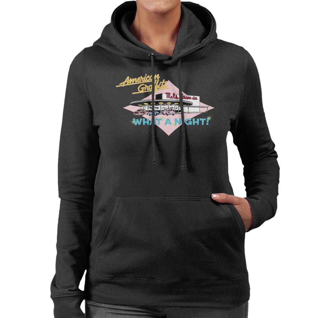 American Graffiti What A Night Women's Hooded Sweatshirt-ALL + EVERY