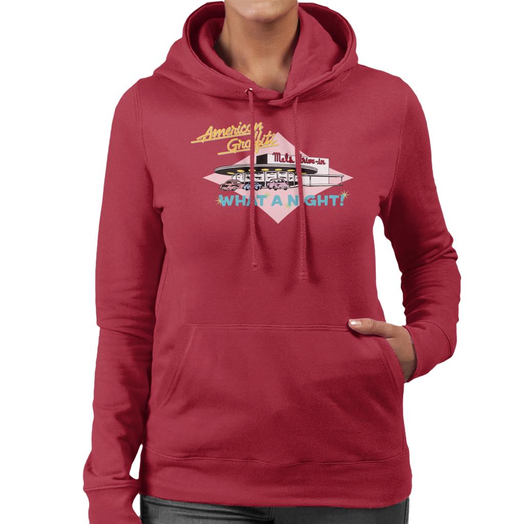 American Graffiti What A Night Women's Hooded Sweatshirt-ALL + EVERY