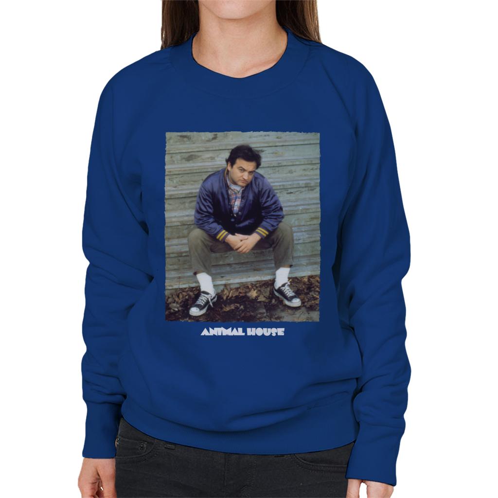 Animal House John Bluto Blutarsky Sitting Women's Sweatshirt-ALL + EVERY