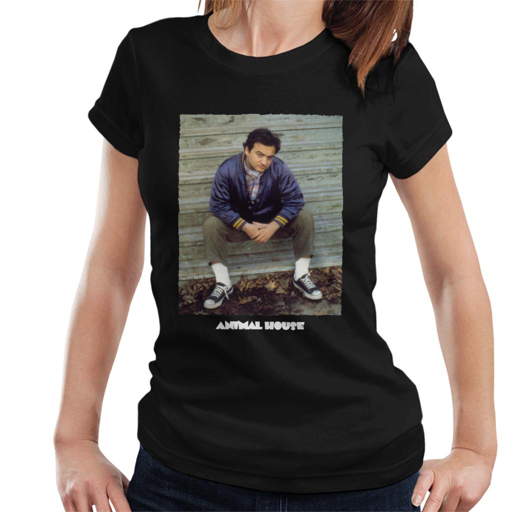 Animal House John Bluto Blutarsky Sitting Women's T-Shirt-ALL + EVERY