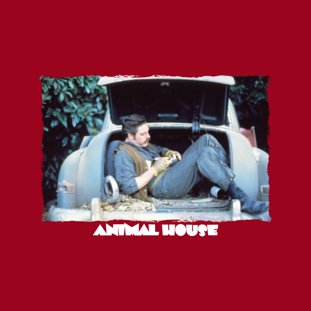 Animal House Daniel Simpson Sitting In Car Boot Men's T-Shirt-ALL + EVERY