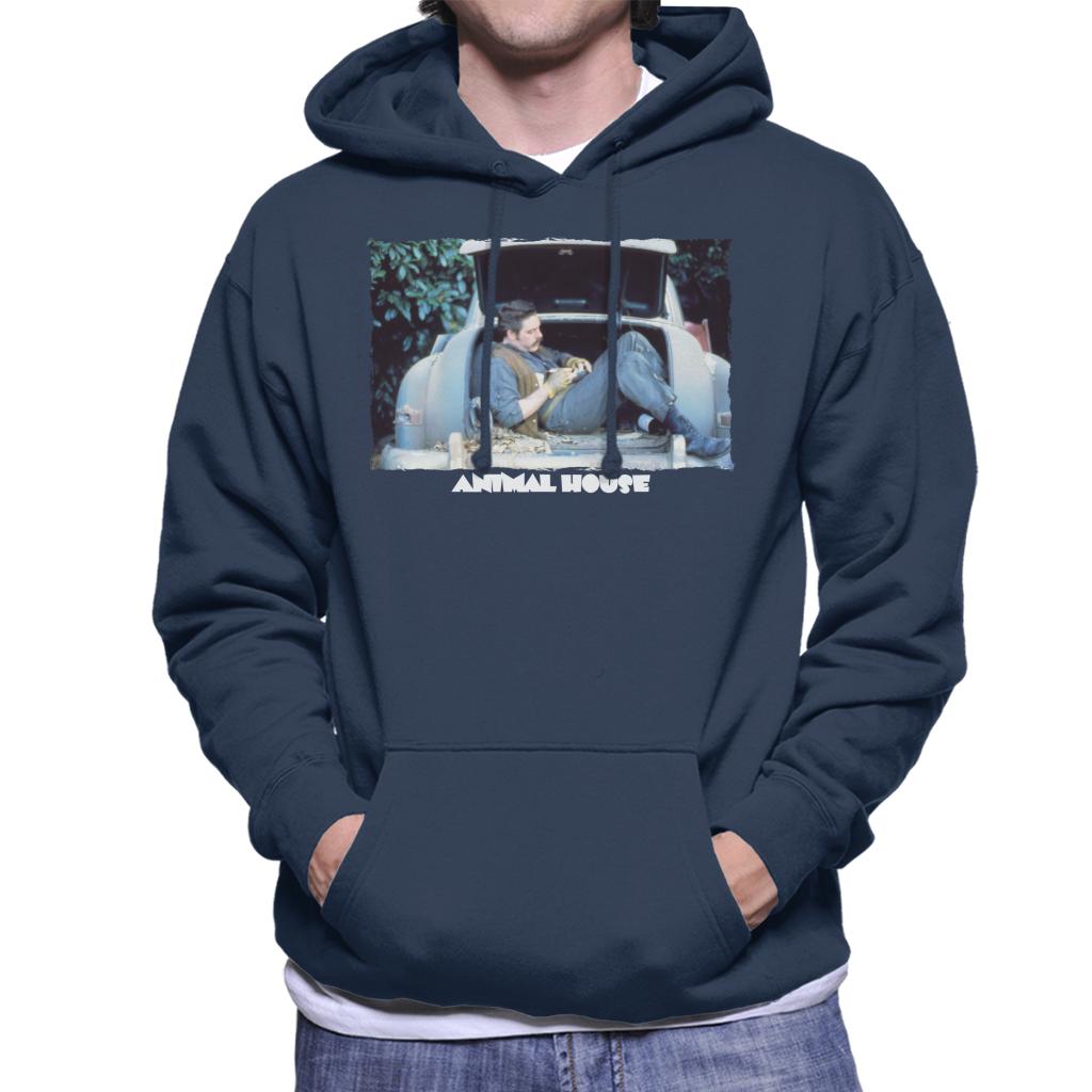 Animal House Daniel Simpson Sitting In Car Boot Men's Hooded Sweatshirt-ALL + EVERY