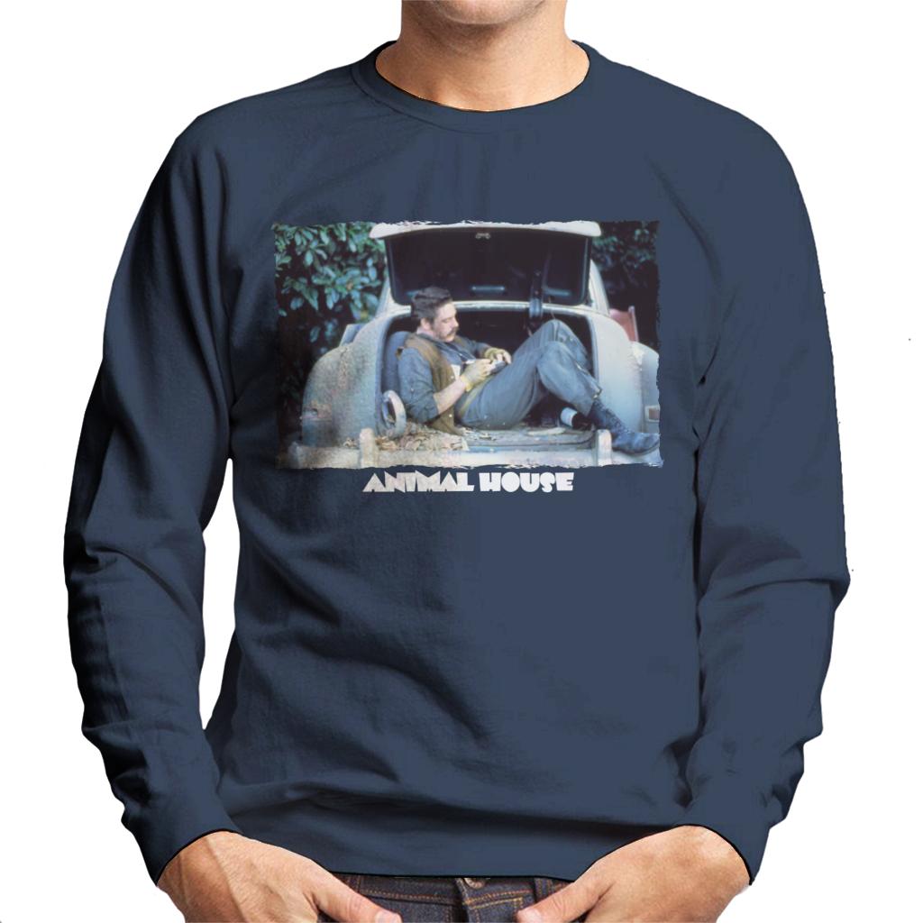 Animal House Daniel Simpson Sitting In Car Boot Men's Sweatshirt-ALL + EVERY